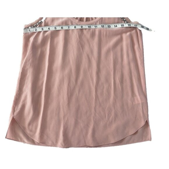 Rebecca Taylor Embellished 100% Silk Tank Woodrose 4 Light Pink $275 Beaded Chic - Picture 5 of 10